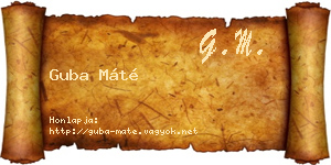 Guba Máté névjegykártya